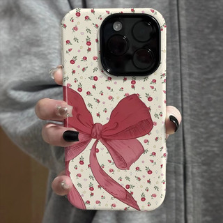 Ốp điện thoại 2 trong 1 Bow Rose tương thích với iPhone 15 Pro Max, Apple 16 14 Plus 11 / 12 / 13 Pro Max, vỏ bảo vệ chống sốc mới