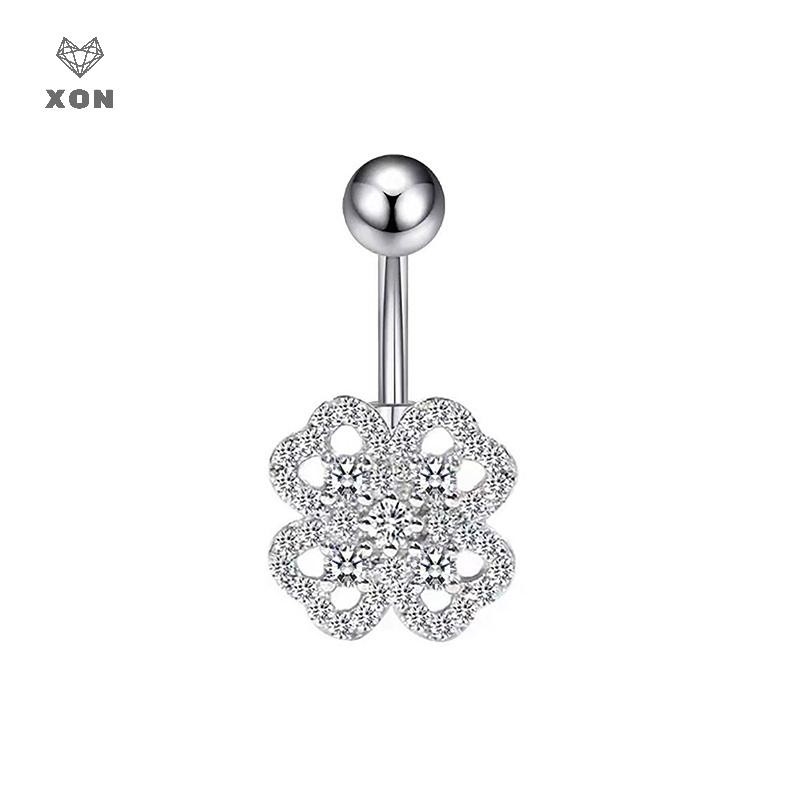 [XON] Nhẫn Nút Bụng Trái Tim Gợi Cảm Cá Tính Cho Nữ Bé Gái Pha Lê Zircon Bụng Rốn Nhẫn Trang Sức Cơ Thể [EN]