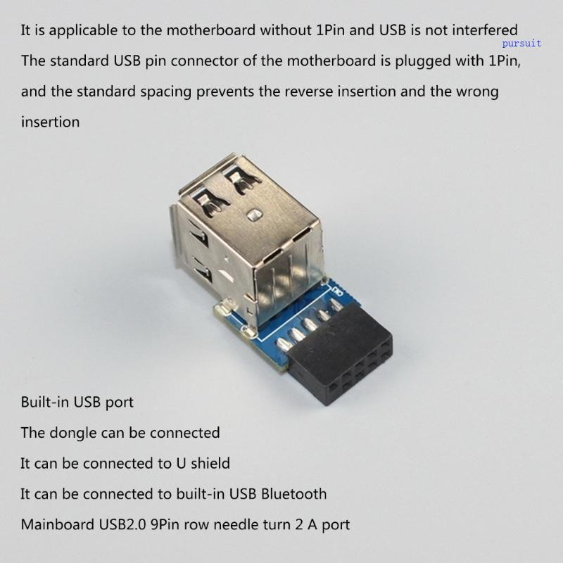 SUIT USB Nội Bộ Bo Mạch Chủ Đầu 9 Chân Sang Dual USB 2 0 Nữ Kết Nối PH29A