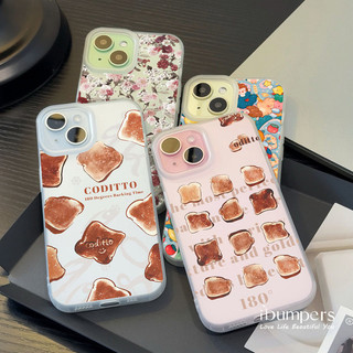 ibumpers Ốp Điện Thoại iPhone INS Họa Tiết Bánh Mì Dễ Thương Ốp Lưng Trong Suốt Nhám Mờ Chống Bẩn Chống Sốc Cho IPhone 16 15 14 12 13 11 Pro Max IP 7 8 Plus X XS XR