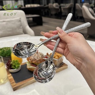 [ELOY] Thìa inox cán dài chống gỉ sáng bóng, muỗng inox ăn súp đầu tròn thiết kế sang trọng hiện đại VN