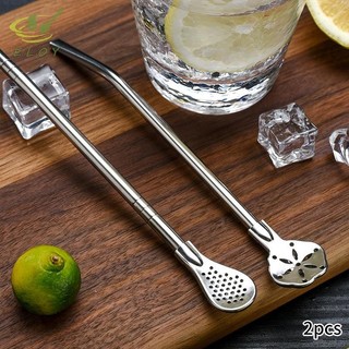 [ELOY] 2 Chiếc Ống Hút Lọc Có Thể Tháo Rời Ống Hút Thìa Trà Yerba Mate Ống Hút Dụng Cụ Uống Có Thể Tái Sử Dụng Thanh Phụ Kiện VN