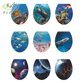 [ELOY] Nhiều kiểu dáng dưới biển Họa tiết động vật Miếng dán nắp bồn cầu Trang trí phòng tắm Phòng tắm Có thể tháo rời Paing Bức tranh tường Nắp bồn cầu VN