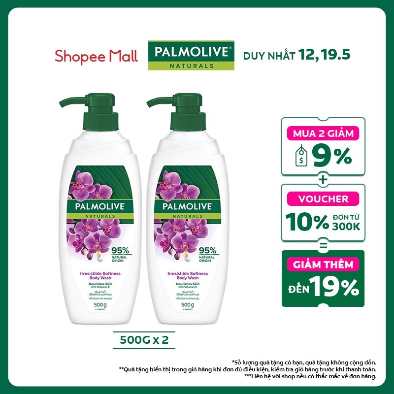 Ảnh Bộ 2 Sữa tắm Palmolive mịn màng quyến rũ 95% chiết xuất từ phong lan 500g 1