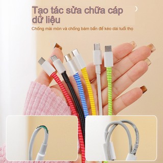 Bộ bảo vệ dây sạc 1.4m bảo vệ dây tai nghe dây dữ liệu phù hợp cho cáp sạc điện thoại và tai nghe