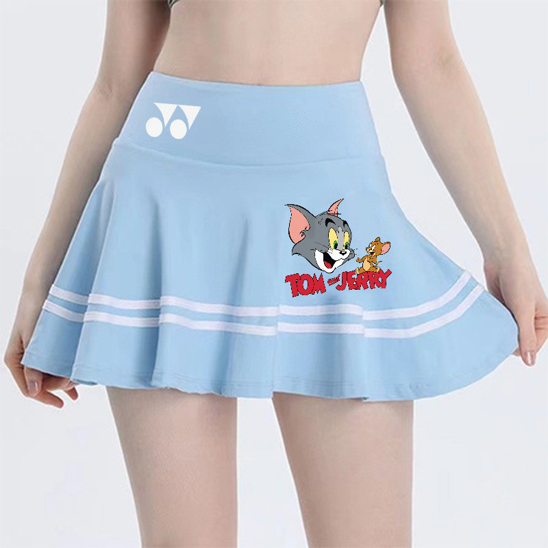 Váy ngắn cầu lông thể thao nữ mùa hè thời trang và hợp thời trang có túi, váy quần chống rách thể thao, đi xe đạp chạy bộ, váy cầu lông tennis, hai mảnh giả