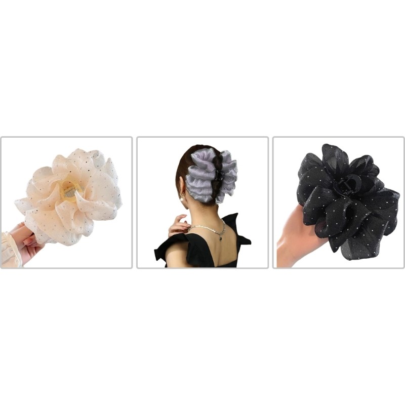 Nơ kẹp tóc barrette dành cho bé gái, phù hợp cho tóc dày và mỏng