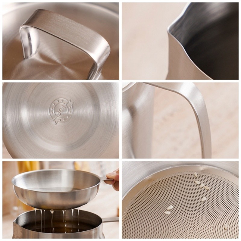 Nồi dầu bằng thép không gỉ 304 dung tích lớn có bộ lọc, Hộp đựng dầu mỡ, Nồi lọc dầu mỡ có bộ lọc cho nồi chiên sâu