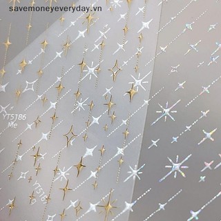 [savemoneyeveryday] Vàng Bạc Đóng Dấu Starlight Laser Ngôi Sao Lấp Lánh Kim Cương Giả Giảm Móng Tay Nghệ Thuật Trang Trí Dán Đề Can Làm Móng Tay [vn]