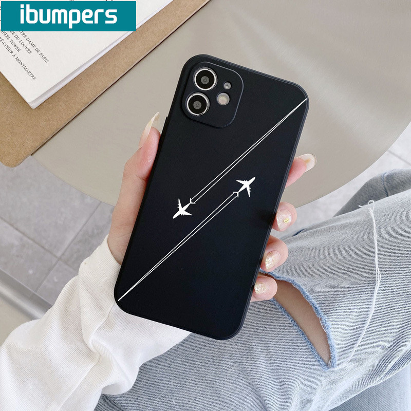 ibumpers Ốp Lưng IPhone Thời Trang Đơn Giản Họa Tiết Máy Bay Cho IPhone 16 15 14 12 13 11 Pro Max IP 7 8 Plus X XS XR Ốp Điện Thoại Silicon Mềm Chống Sốc Mỏng