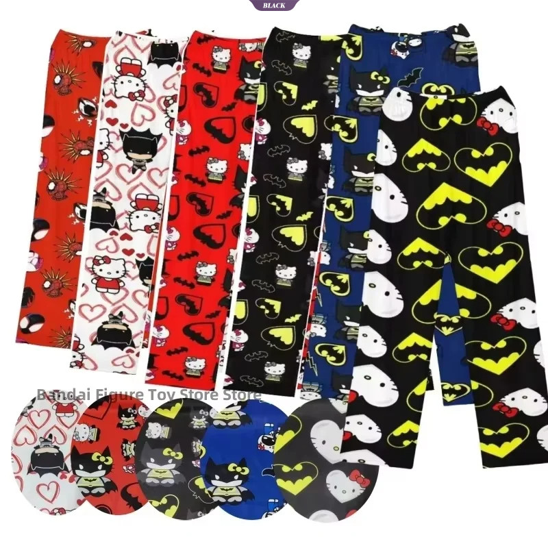 Sanrio Hellokitty Batman Mỏng Loose In Pyjama Quần Thu Đông Y2k Hoạt Hình Hip Hop Home Trang Phục Thường Ngày [BL]
