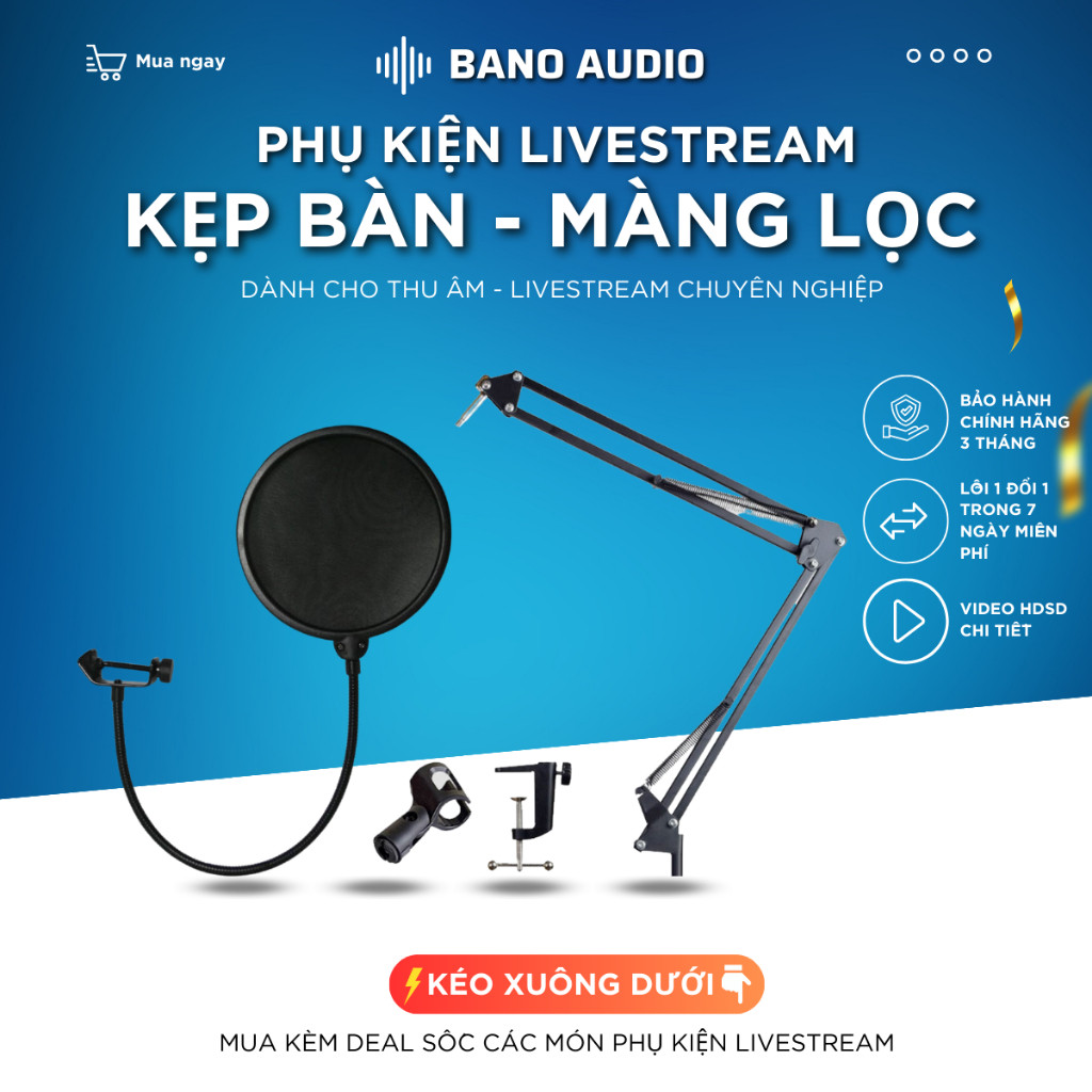 Kẹp Bàn Mic Thu Âm Màng Lọc Âm Giá Đỡ Mic Livestream - Giá Treo Mic ...