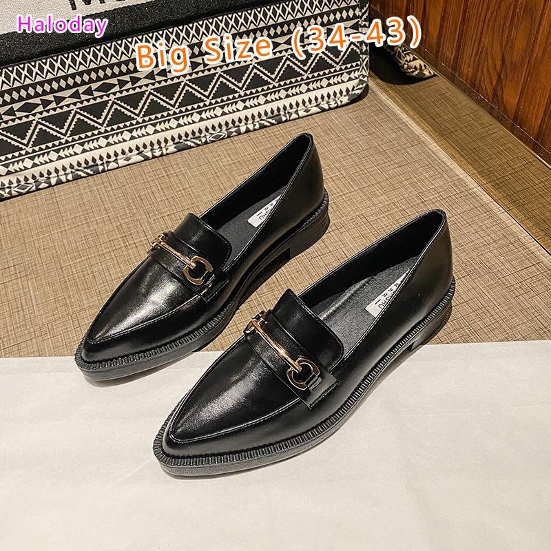 Giày Nữ Đế Dày Size 34-43 Phong Cách Anh Quốc, Da Nhỏ Retro, Chống Trơn Trượt, Mùa Thu Đông, YOYI