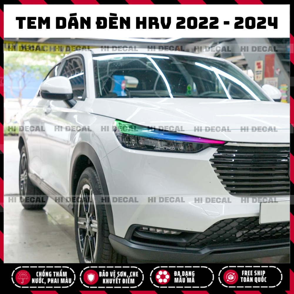 Tem dán đèn HRV 2022 2023 2024, decal trang trí đèn HRV chống nước bền màu