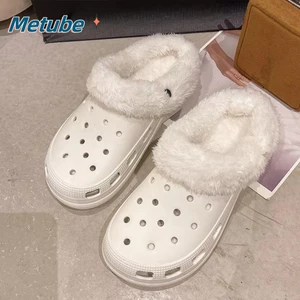 Metube 1 Cặp Miếng Lót Giày Sang Trọng, Mềm Dày Clog Lông Lót Mùa Đông Ấm Áp Giày, Dành Cho Nữ Dép Thay Thế Sang Trọng Lót
