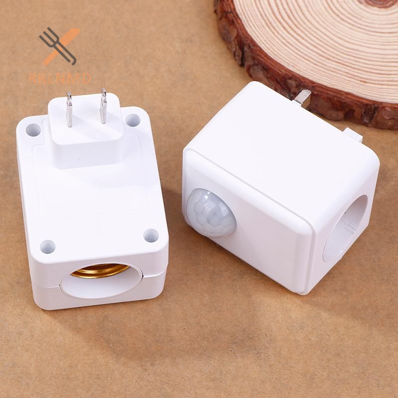 Rrlnmd Cắm Tường Hồng Ngoại Cảm Biến Cơ Thể Con Người Giá Đỡ Đèn E27 Cổng Vít Đèn LED Ổ Cắm Giá Đỡ Bộ Chuyển Đổi Cho Bóng Đèn Đèn MỚI