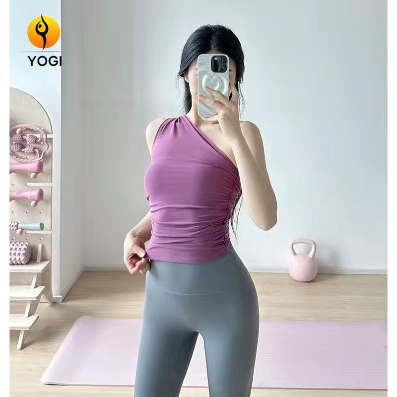 Áo ba lỗ Gợi Cảm Dây đeo một vai Yoga Pilates áo chống rung chống rung ...