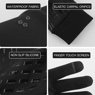 Găng tay trượt tuyết đi xe đạp, nylon và polyester, ấm áp mùa đông, chạm màn hình cảm ứng dễ dàng
