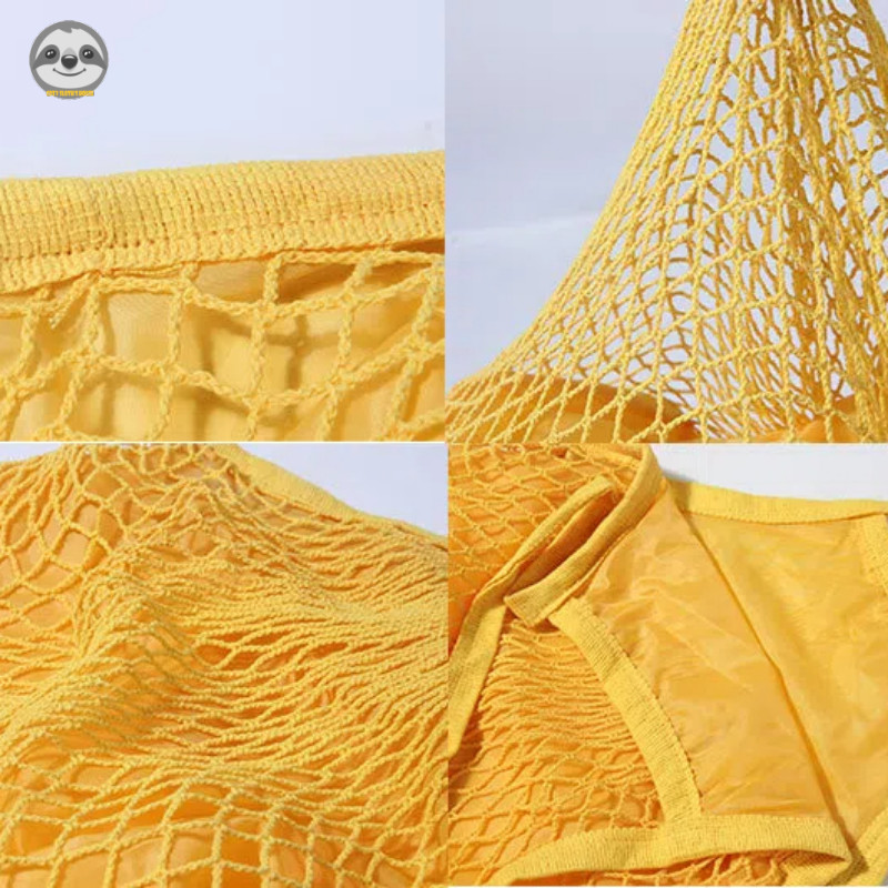 Túi lưới cá thời trang, lót cotton thân thiện môi trường, dệt di động, dùng mua sắm trái cây rau củ siêu thị