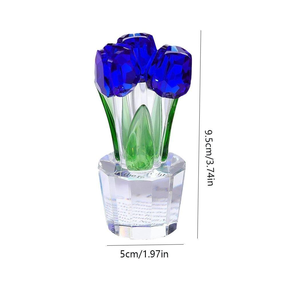 Tác phẩm điêu khắc hoa tulip pha lê HARRIETT, Tượng hoa đầy màu sắc lãng mạn, Sáng tạo Handmade Thủ công pha lê tinh tế Tượng hoa tulip Nữ