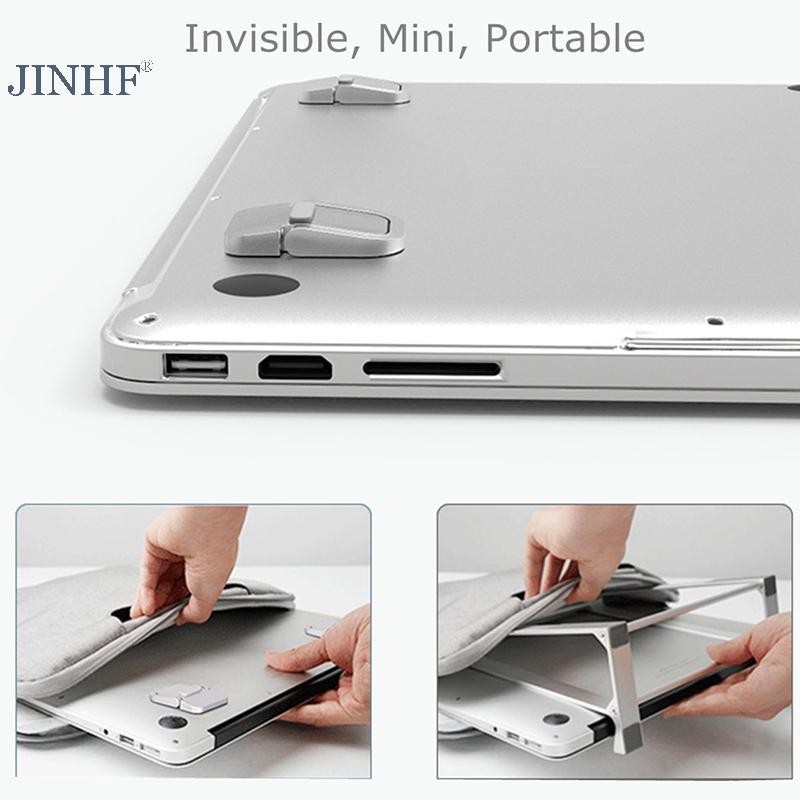 JINHF 2 Chiếc Giá Đỡ Laptop Di Động Có Thể Gập Lại Nvisible Laptop Riser Cho Notebook Đứng Làm Mát Giá Đỡ HOT