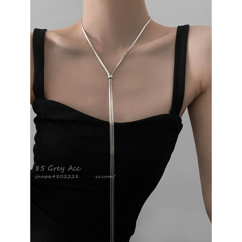 Vòng Cổ Kéo Siêu Dài Nữ Nhẹ Sang Trọng Cao Cấp Đơn Giản Phù Hợp Với Vòng Cổ