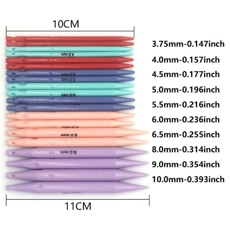 SA 10 Cặp Bộ kim đan tròn có thể hoán đổi cho nhau Bộ kim đan tròn ABS có vỏ cho người mới bắt đầu 3 75mm-10mm
