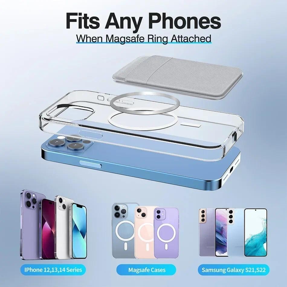 Ví Điện Thoại Đựng Thẻ Đàn Hồi Lycra Magsafe Chủ Thẻ Tương Thích Ví Magentic Cho IPhone 16 15 14 13 12 Pro Max Samsung Android