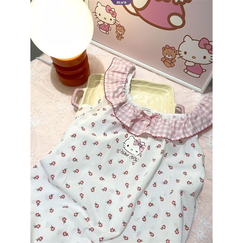 Váy HelloKitty Dễ Thương Và Ngọt Ngào Nữ Nhật Bản Mới Ins Phong Cách Mùa Hè Homewear Váy Ngủ [BL]