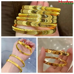 Vòng tay mắt mèo VVDZA, Vòng tay vàng bằng đồng đơn giản, Phụ kiện trang sức thời trang được cá nhân hóa