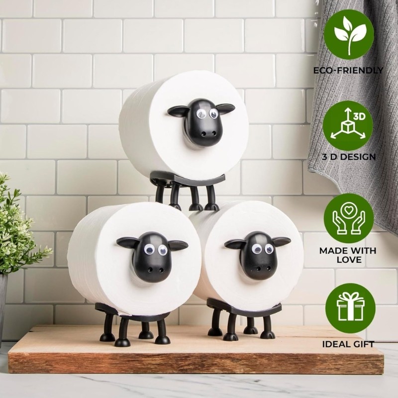 Giá đỡ giấy vệ sinh cừu hiện đại Bapara Giá đỡ giấy treo tường Thích hợp để thêm niềm vui vào phụ kiện phòng tắm của bạn
