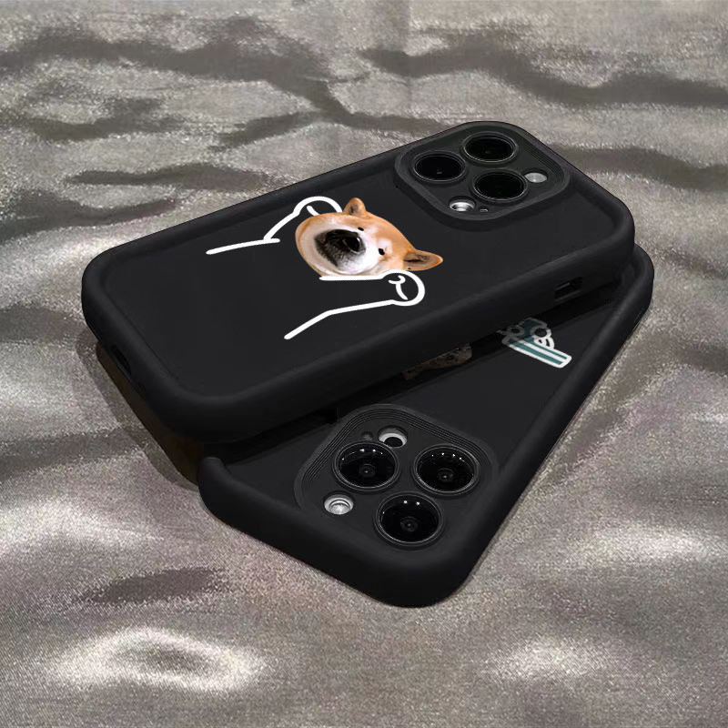 Vỏ Tương Thích Cho iPhone 11 16 15 Pro Max 16e 14 11 12 13 15 Pro XR XS Max X 7 8 Plus SE2022 Mèo Dễ Thương Cặp Đôi Mắt Góc Chống Sốc Vỏ Silicon Mềm