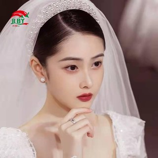 Phụ Kiện Tóc Handmade Bông Tai Đính Hạt Pha Lê Ngọc Trai Trang Trí Tóc Cho Nữ Tiệc Cưới