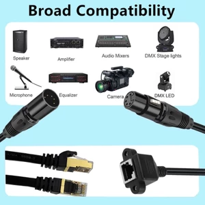 Cáp âm thanh BTM XLR5 5Pin Nam Nữ sang RJ45 Nữ có tai cho âm thanh chuyên nghiệp