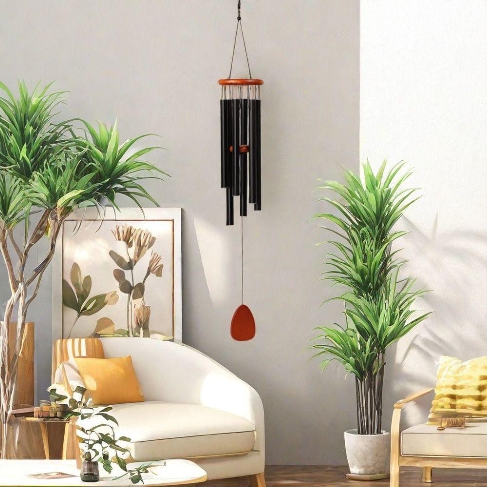 SUNKISSD Nhôm Chuông Gió, 6 Thanh Nhôm Kim Loại Ống Windchime, Lớn Zen Khí Quyển 26 / 32 / 37 Inch Chuông Gió Sân hiên
