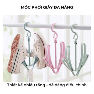Móc phơi giày đa năng BUNA bằng nhựa cao cấp,phơi giày dép xoay 360 độ thông minh tiện dụng.