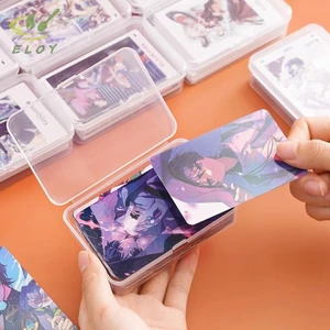 Hộp lưu trữ bằng nhựa trong suốt mới Photocards Hộp lưu trữ thẻ nhỏ Hộp sắp xếp để bàn Hộp phân loại Văn phòng phẩm VN