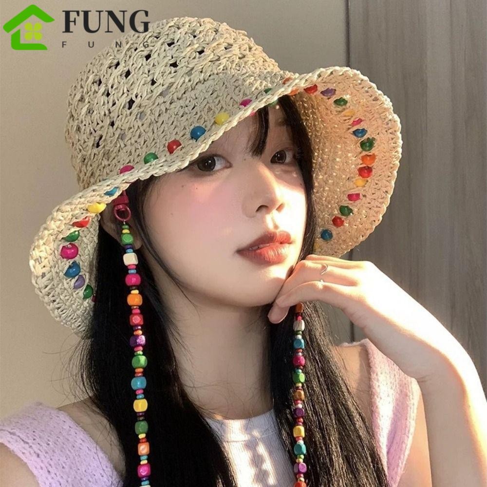 Mũ Rơm Nữ FUNG, Mũ Che Nắng Vành Ren Thoáng Khí Thanh Lịch, Có Thể Gập ...
