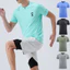 Áo sơ mi ngắn tay chạy bộ nửa dây kéo thể thao khô nhanh Ice Silk