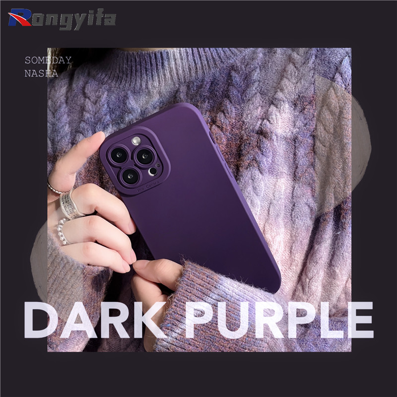 Vỏ Màu Tím Chắc Chắn Cho OPPO A5 A3X A40 A3 Pro A60 A98 A1 A79 A2 Pro A78 A58 A18 A38 A16S A54S A96 A76 A36 A92 A72 A52 5G 4G Đơn Giản Sang Trọng Ốp lưng TPU Mềm Chống Sốc