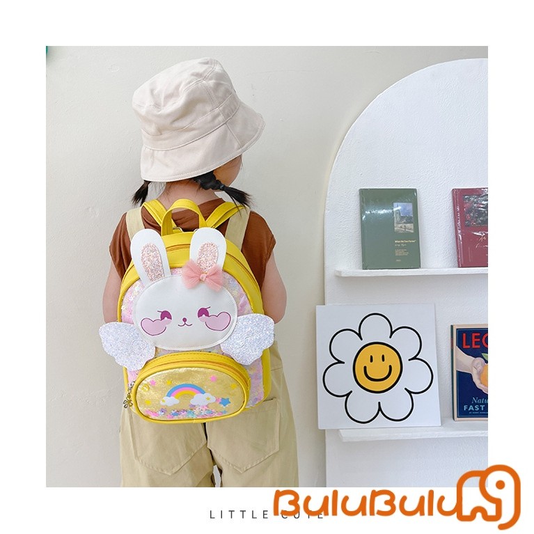 balo mẫu giáo Kawaii Phim hoạt hình thỏ in hình Túi đi học nhẹ cho bé gái Bé trai 1-3 tuổi