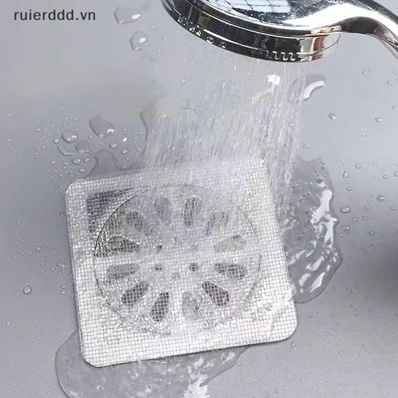 # ruierdd # 10 / 50 CÁI Màn hình lọc chống chặn tóc Bộ lọc thoát nước Phòng tắm nhà bếp Miếng dán thoát nước sàn dùng một lần Ngăn chặn bụi.