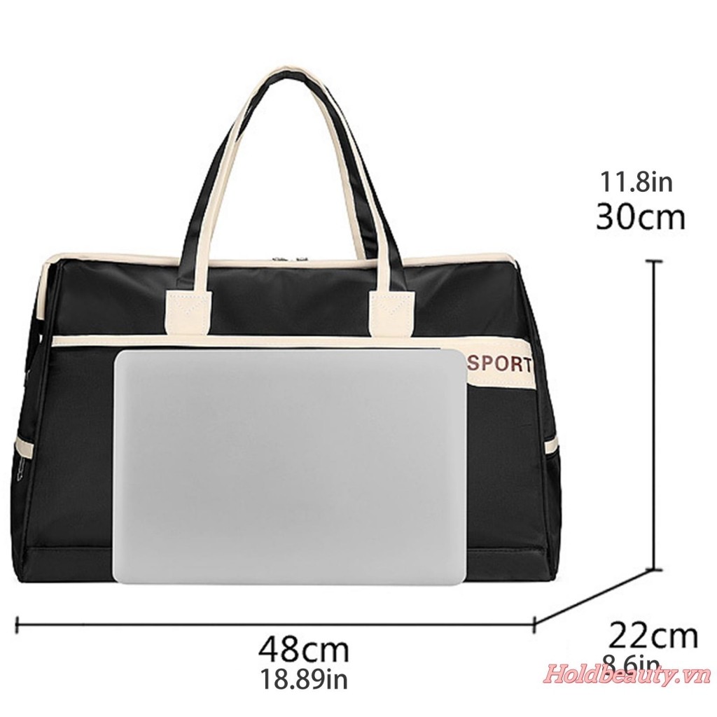 Túi Duffel du lịch Túi qua đêm Túi Tote tập thể dục có dây kéo dung tích lớn dành cho nữ và nam giới