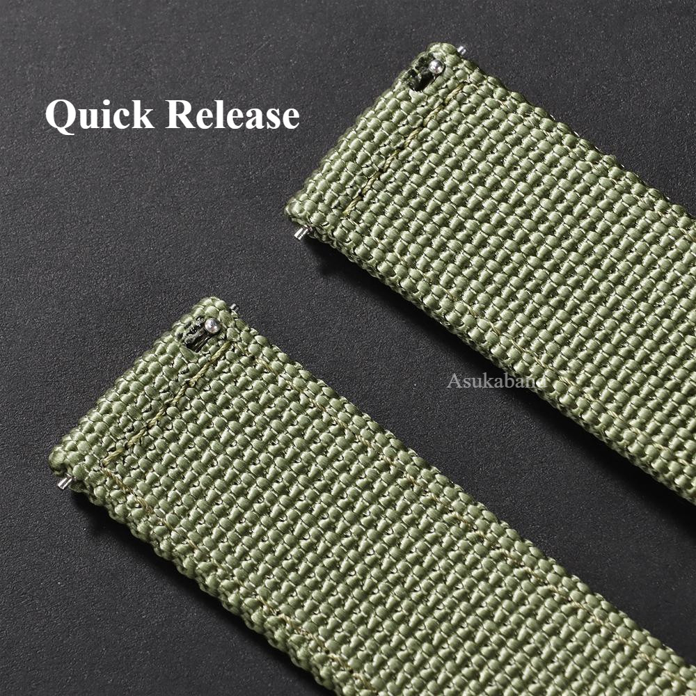 Dây đeo đồng hồ vải Nylon 18mm 20mm 22mm 24mm, phát hành nhanh, thể thao chống thấm nước, phụ kiện cho nam nữ