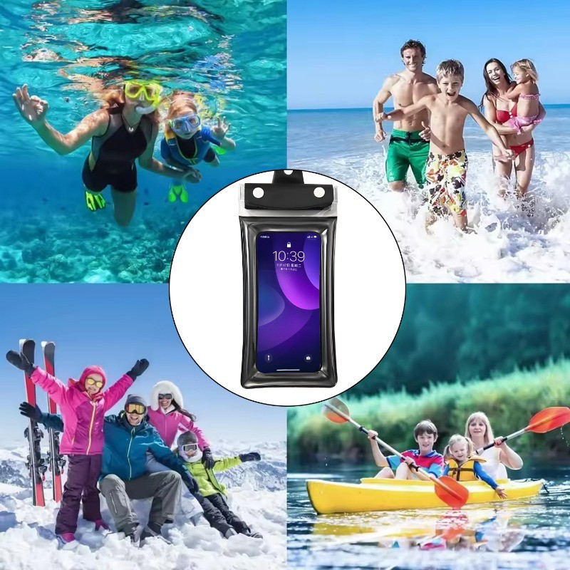 1 / 2 Túi đựng điện thoại chống nước trong suốt đa năng - Túi nhựa PVC có khóa IPX8 cho điện thoại dưới 6,8 inch