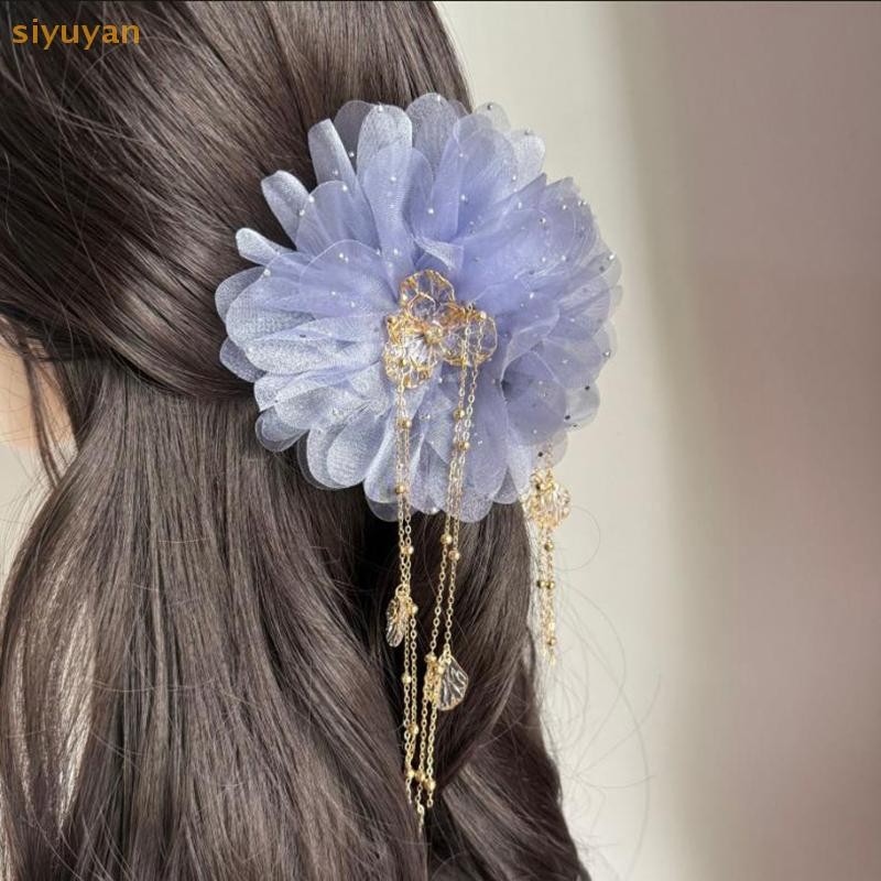 Siyuyan Thời Trang Lưới Hoa sel Kẹp Dành Cho Nữ Đuôi Ngựa Barrettes Mũ Phụ Kiện Tóc VN