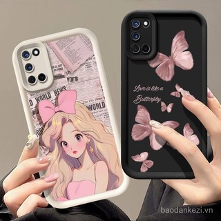 Ốp lưng điện thoại cho Oppo A52 A72 A92, thời trang sang trọng, họa tiết hoạt hình cô gái, bướm hồng, mèo đen dễ thương, nhện đỏ, ốp lưng silicone cho Oppo A52 A72 A92 A 52 72 92