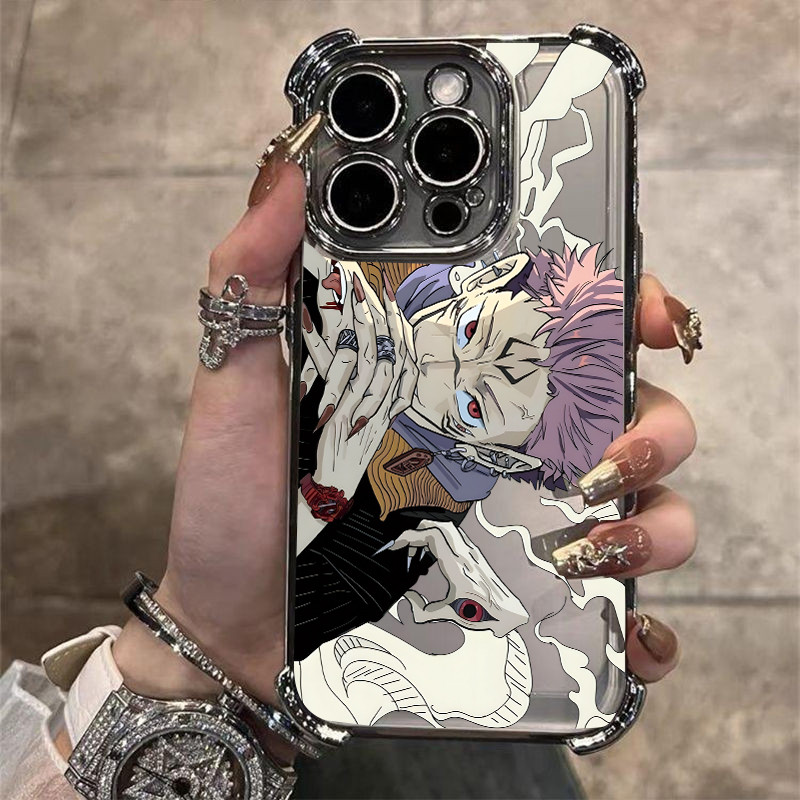 Anime Jujutsu Kaisen Geto Suguru Gojo Satoru Vỏ Điện Thoại Cho Iphone 7 8 6 6S Plus SE 2022 X XS Max XR 11 12 13 14 Pro Max 14 Plus Vỏ Điện Thoại Di Động Mạ Trong Suốt Mềm Chống Sốc