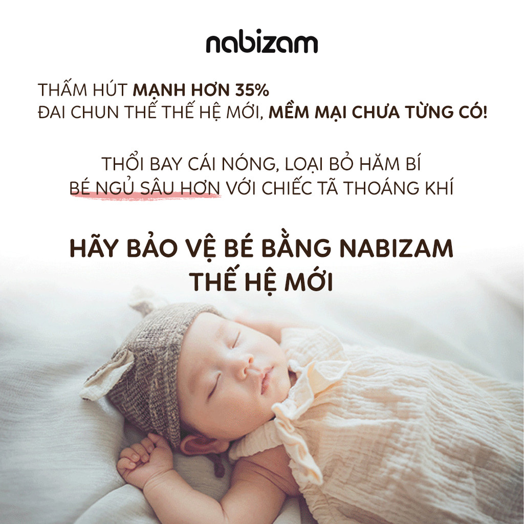 Ảnh Tã/Bỉm Đêm NABIZAM Signature Nội Địa Hàn, Mềm Mại, Siêu Thấm Hút Size L30/XL26/2XL22/3XL20 Cho Bé 8-25k 4