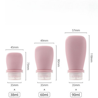 Chai du lịch phẳng không tràn - Hộp bóp silicon cho dầu gội / kem dưỡng da (3 kích cỡ)